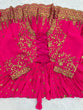 Load image into Gallery viewer, Pink Glam Fox Georgette Long Flared Anarkali with Plazo &amp; Dupatta – Zari &amp; Sequence ClothsVilla