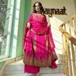 Load image into Gallery viewer, Pink Glam Fox Georgette Long Flared Anarkali with Plazo &amp; Dupatta – Zari &amp; Sequence ClothsVilla