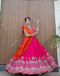 Load image into Gallery viewer, Pink Glamorous Faux Georgette Lehenga Choli with Dual Dupatta Thread &amp; Sequin Embroidery  Premium Festive Wear ClothsVilla