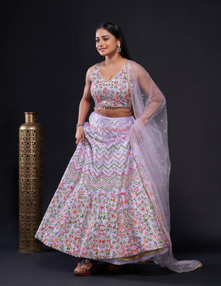 Pink Glamorous Heavy Satin Silk Lehenga Set with Exquisite Detailing ClothsVilla