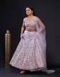 Load image into Gallery viewer, Pink Glamorous Heavy Satin Silk Lehenga Set with Exquisite Detailing ClothsVilla