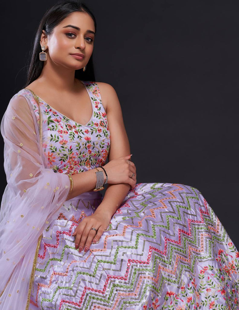Pink Glamorous Heavy Satin Silk Lehenga Set with Exquisite Detailing ClothsVilla