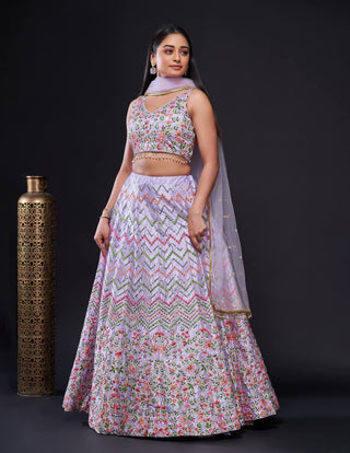Pink Glamorous Heavy Satin Silk Lehenga Set with Exquisite Detailing ClothsVilla