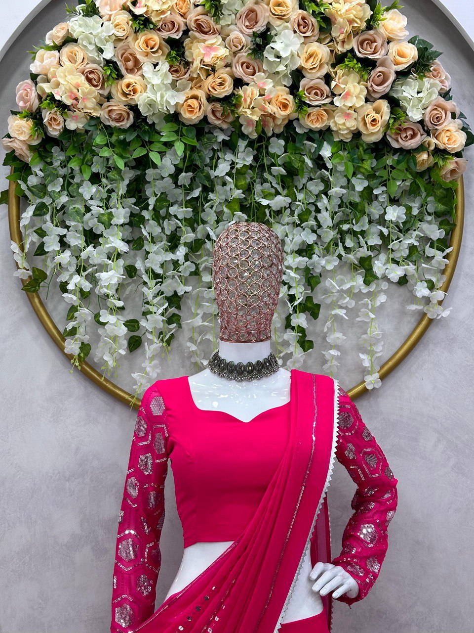 Pink Glamorous Ready-to-Wear Fox Georgette Lehenga Set ClothsVilla