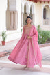 Load image into Gallery viewer, Pink Gold Crush Anarkali Gown ClothsVilla