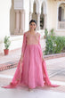 Load image into Gallery viewer, Pink Gold Crush Anarkali Gown ClothsVilla