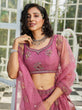 Load image into Gallery viewer, Pink Gorgeous Net Lehenga Choli Set with Heavy Sequins and Thread Embroidery ClothsVilla