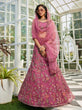 Load image into Gallery viewer, Pink Gorgeous Net Lehenga Choli Set with Heavy Sequins and Thread Embroidery ClothsVilla