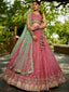 Pink Gorgeous Pure Georgette Tissue Lehenga Choli Set with Heavy Sequin & Thread Embroidery Work ClothsVilla