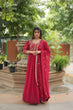 Load image into Gallery viewer, pink Gown with Dupatta Faux Blooming &amp; Sequins Embroidery Clothsvilla