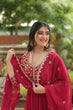 Load image into Gallery viewer, pink Gown with Dupatta Faux Blooming &amp; Sequins Embroidery Clothsvilla