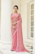 Load image into Gallery viewer, Pink Graceful Georgette Saree with Thread &amp; Sequins Work Unstitched Blouse Included ClothsVilla