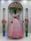 Pink Graceful Soft Net Semi-Stitched Lehenga Set with Sequence Embroidery & Fancy Latkans ClothsVilla