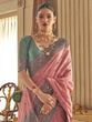Load image into Gallery viewer, Pink Graceful Woven Banarasi Silk Blend Saree with Tassel Detailing ClothsVilla