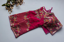 Load image into Gallery viewer, Pink Handcrafted Sequined Blouse in Khushi Silk ClothsVilla