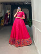 Load image into Gallery viewer, Pink Jacquard Silk Paithani Gown ClothsVilla