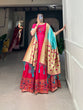 Load image into Gallery viewer, Pink Jacquard Silk Stitched Gown ClothsVilla