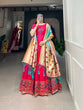Load image into Gallery viewer, Pink Jacquard Silk Stitched Gown ClothsVilla