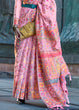 Load image into Gallery viewer, Pink Jamawar Woven Organza Silk Saree – Traditional Elegance with Blouse Piece ClothsVilla
