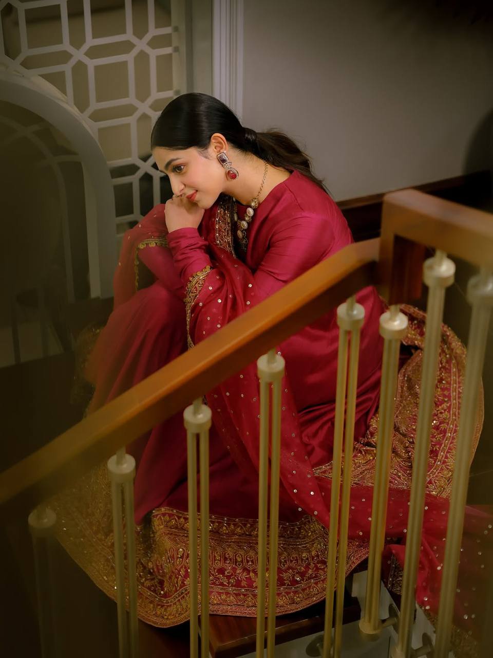 Pink Kali Cut Gown with Dupatta ClothsVilla