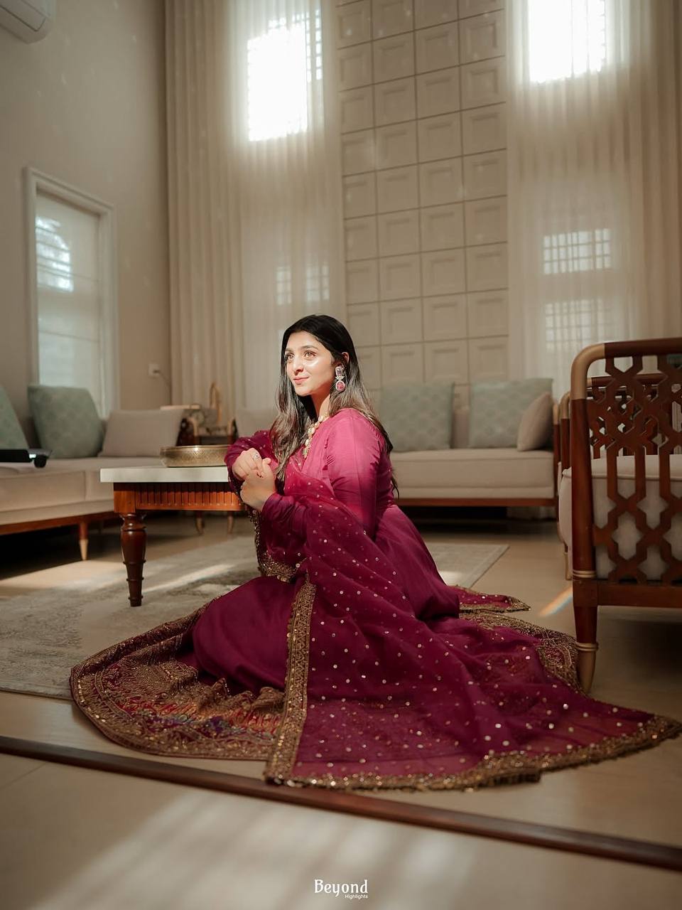 Pink Kali Cut Gown with Dupatta ClothsVilla