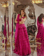 Load image into Gallery viewer, Pink Kasturi Silk Embroidered Lehenga Set with Soft Velvet Blouse &amp; Net Dupatta – Thread, Sequins &amp; Dori Work ClothsVilla