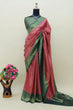 Load image into Gallery viewer, Pink Kuber Soft Silk Saree with Exquisite Golden Jari Work &amp; Matching Blouse ClothsVilla