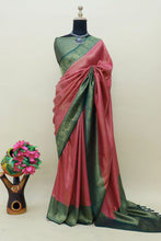 Load image into Gallery viewer, Pink Kuber Soft Silk Saree with Exquisite Golden Jari Work &amp; Matching Blouse ClothsVilla