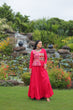 Load image into Gallery viewer, Pink Kutchi Gamthi Embroidered Rayon Frill Gown – 14 Kg Rayon, 12 Meter Flair, Fully Stitched with Cotton Lining ClothsVilla