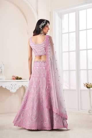 Girlish Trendy Pink Lehenga Choli Set ClothsVilla
