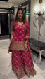 Pink Luxe Shimmer Silk Sharara Set with Real Mirror Work