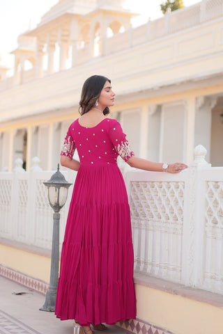 Pink Luxe Zari & Sequin Embroidered Gown ClothsVilla