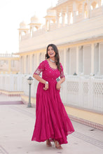 Load image into Gallery viewer, Pink Luxe Zari &amp; Sequin Embroidered Gown ClothsVilla