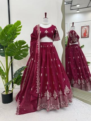 Pink Luxurious Jimi Choo Semi-Stitched Lehenga Choli Set Clothsvilla