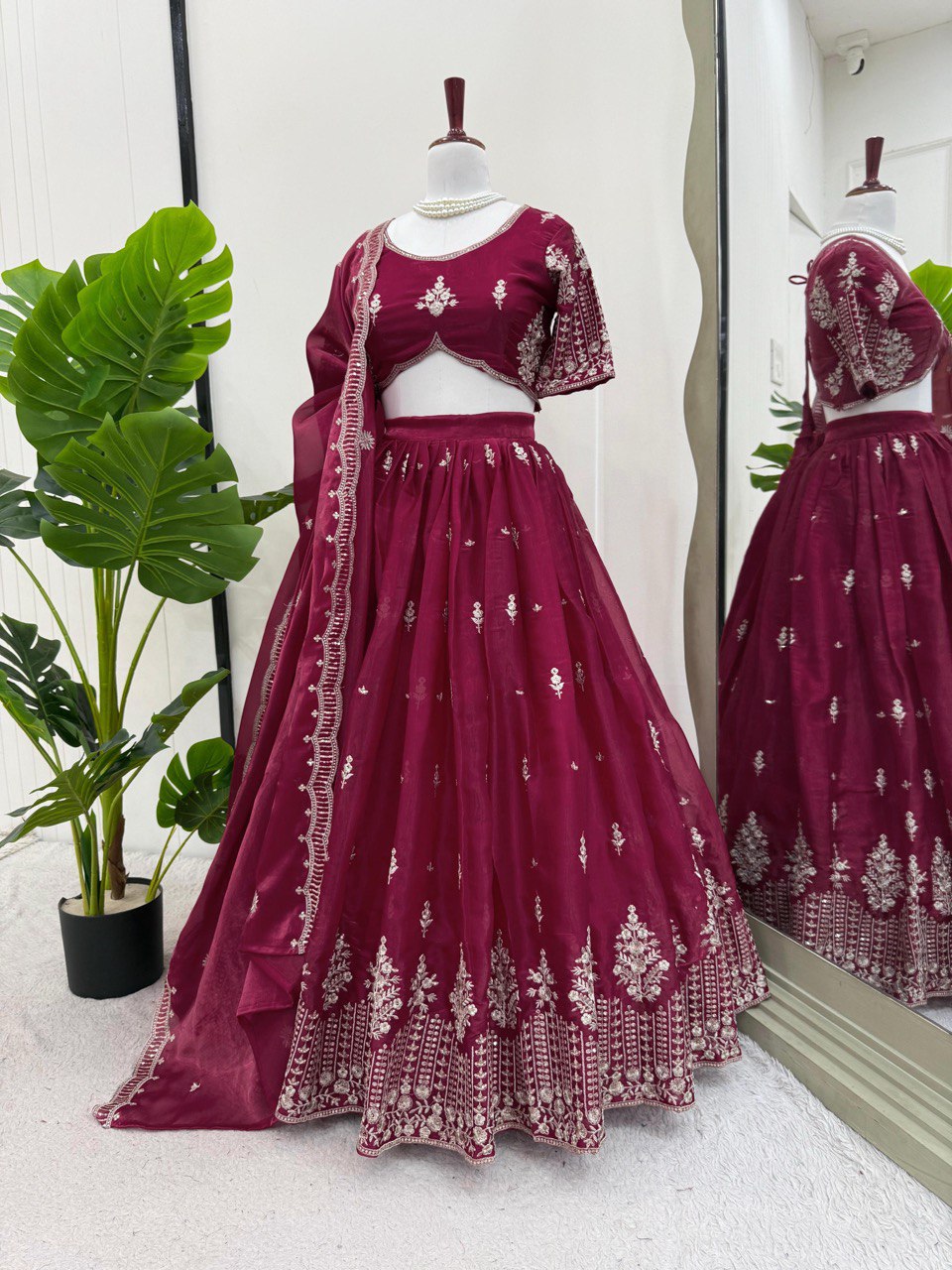 Pink Luxurious Jimi Choo Semi-Stitched Lehenga Choli Set Clothsvilla Main image