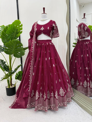 Pink Luxurious Jimi Choo Semi-Stitched Lehenga Choli Set Clothsvilla