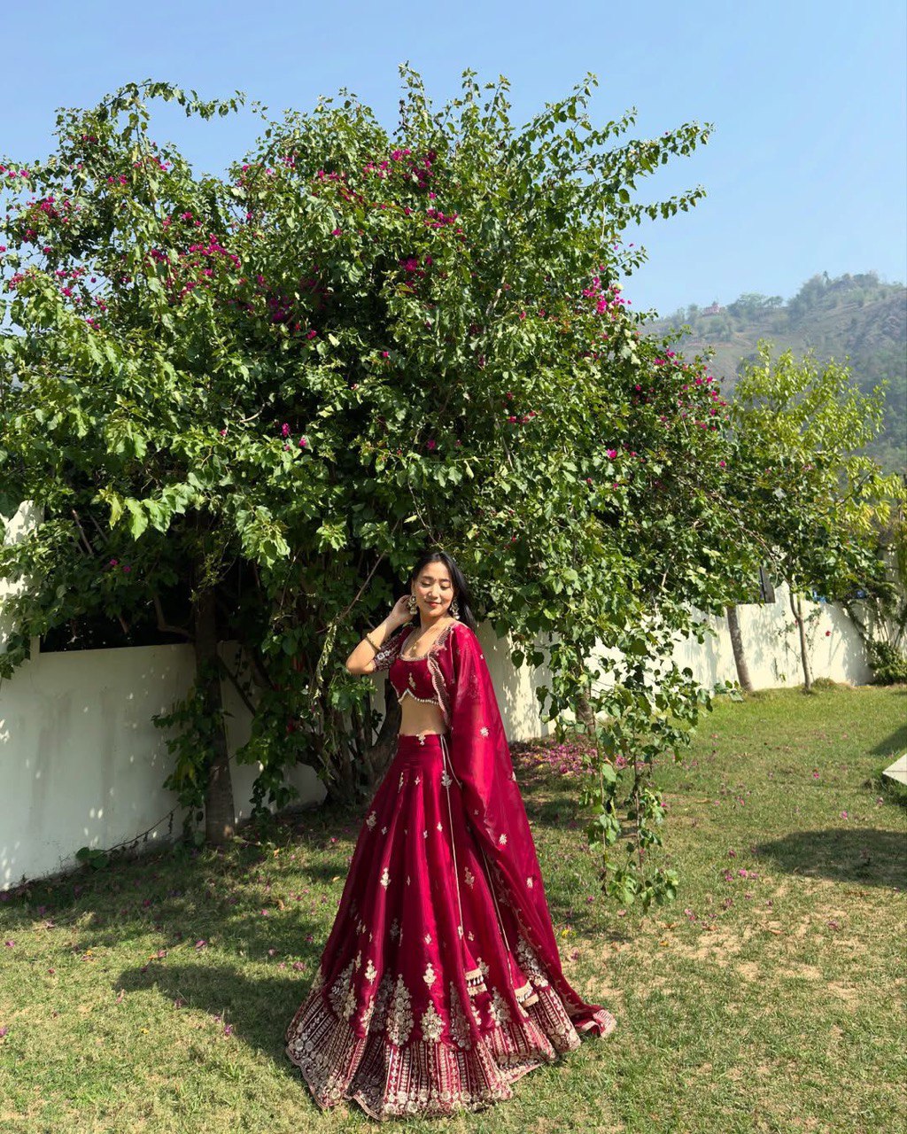Pink Luxurious Jimi Choo Semi-Stitched Lehenga Choli Set Clothsvilla