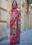 Pink Luxurious Satin Crepe Saree – Elegance with a Graceful Drape ClothsVilla