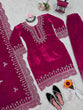 Load image into Gallery viewer, Pink Luxurious Viscose Velvet Plazo Set with Embroidered Dupatta Clothsvilla