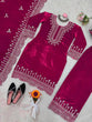 Load image into Gallery viewer, Pink Luxurious Viscose Velvet Plazo Set with Embroidered Dupatta Clothsvilla