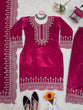 Load image into Gallery viewer, Pink Luxurious Viscose Velvet Plazo Set with Embroidered Dupatta Clothsvilla