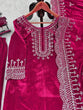 Load image into Gallery viewer, Pink Luxurious Viscose Velvet Plazo Set with Embroidered Dupatta Clothsvilla