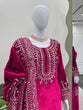 Load image into Gallery viewer, Pink Luxurious Viscose Velvet Plazo Set with Embroidered Dupatta Clothsvilla