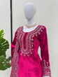 Load image into Gallery viewer, Pink Luxurious Viscose Velvet Plazo Set with Embroidered Dupatta Clothsvilla
