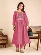 Load image into Gallery viewer, Pink Mirror Work Kurta Pant Set ClothsVilla