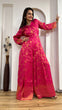 Load image into Gallery viewer, Pink Modern Banarasi Silk Jacquard Jumpsuit with Indian Elegance ClothsVilla