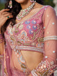 Load image into Gallery viewer, Pink Multi-Color Sequin Embroidered Net Lehenga Choli Dupatta Set ClothsVilla