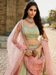 Load image into Gallery viewer, Pink Multi colour Tissue Sequinse embroidery Semi-Stitched Lehenga choli &amp; Dupatta ClothsVilla