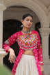 Load image into Gallery viewer, Pink Navratri Special Bandhani Kurti with Kora Cotton Frill Lehenga Set – Full Stitched ClothsVilla