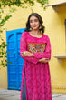 Load image into Gallery viewer, Pink Navratri Special Bandhej Print Kurti with Kutchi Patch Work ClothsVilla